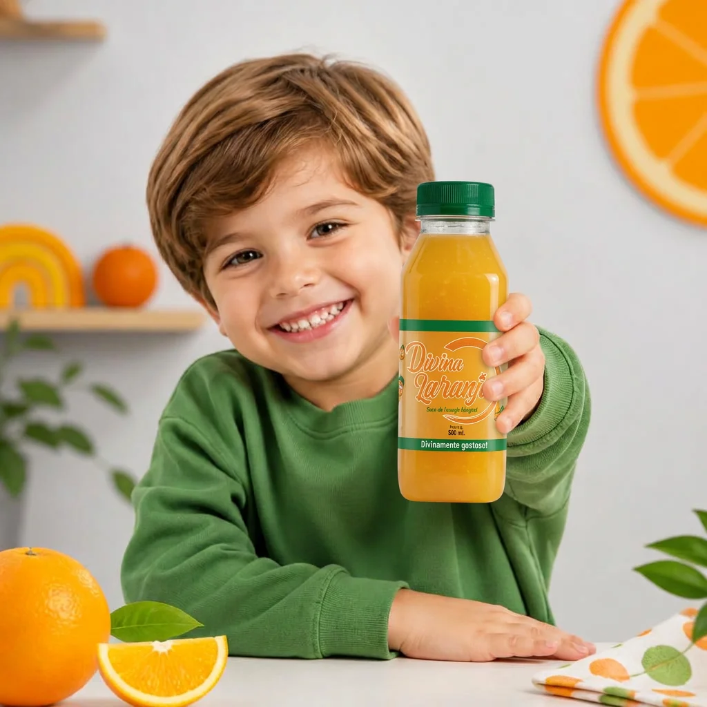 Garrafinhas coloridas de suco do Kit Escolar em diversos sabores de fruta